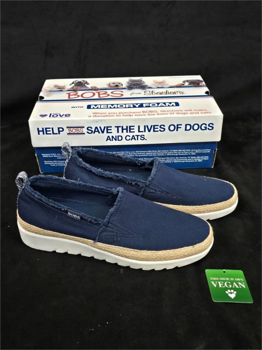 Skechers BOBS D'Vine Subtle Joy Slip On Sneakers Navy Size 10 NEW